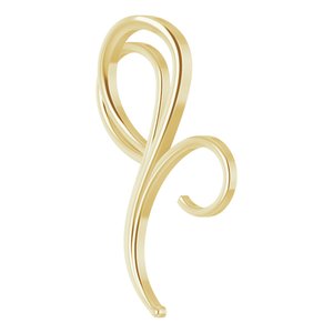 14K Yellow Gold 27.6 X 18.4 Mm Polished Freeform Pendant