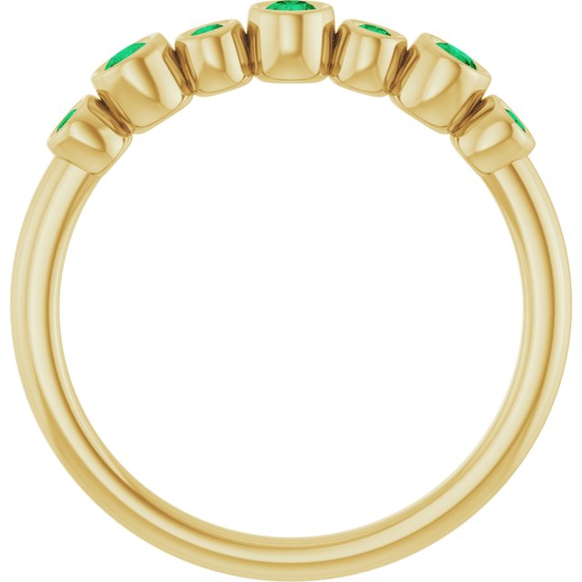 14K Yellow Or White Gold Round 2.25 Mm Polished Lab-Grown Emerald Ring, Size: 7
