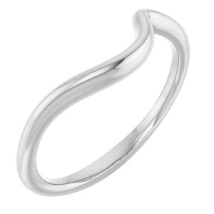 14K White Gold Round 6.5 Mm Polished Matching Band Size 7