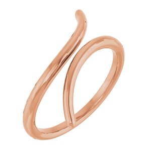 14K Rose Gold Polished Bypass Ring Size 7