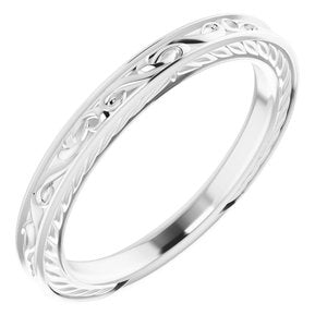18K Yellow Or White Or Rose Gold Or Sterling Silver Vintage-Inspired Universal Band Size 7