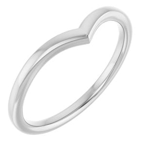 Sterling Silver Polished V Contour Band Size 7