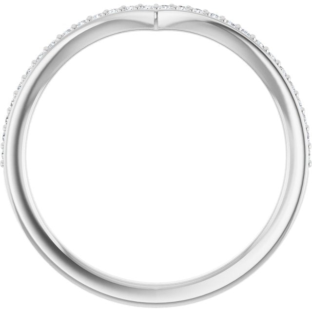 14K White Or Rose Gold Round 1 Mm Polished 1/8 Ctw Lab-Grown Diamond Band, Size 7