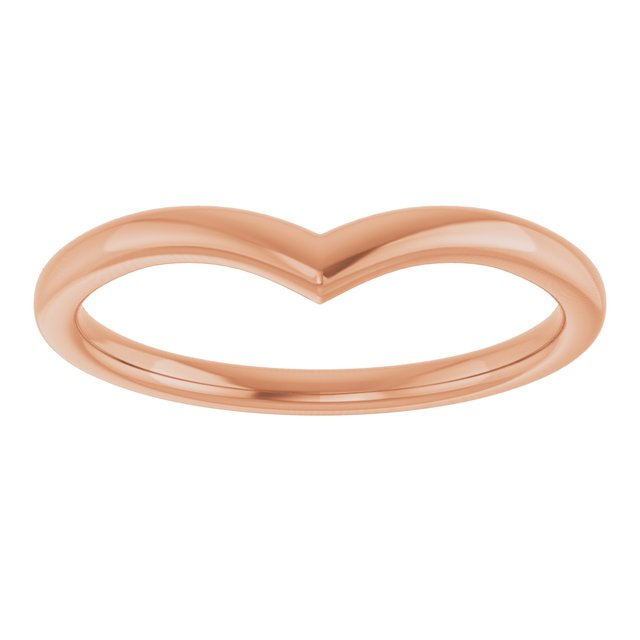 10K Rose Gold Polished V Contour Band, Size 7