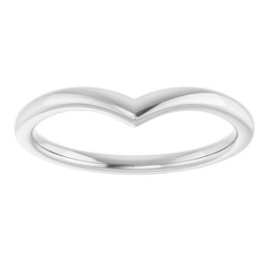 10K White Gold Polished V Contour Band Size 7