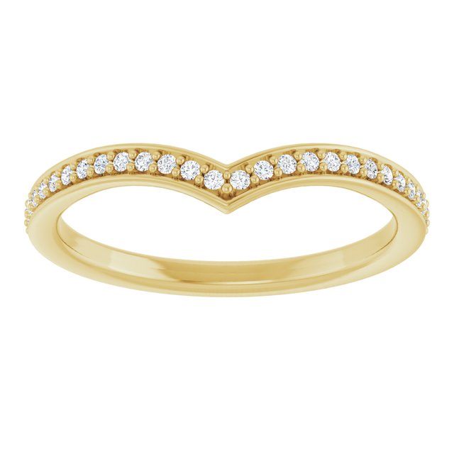 14K Yellow Gold Round 1 Mm Polished 1/8 Ctw Natural Diamond Band, Size 7