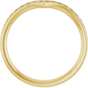 14K Yellow Gold Lab-Grown Diamond Round 1.5 Mm Polished 1/4 Ctw Lab Grown Diamond Band Size 7