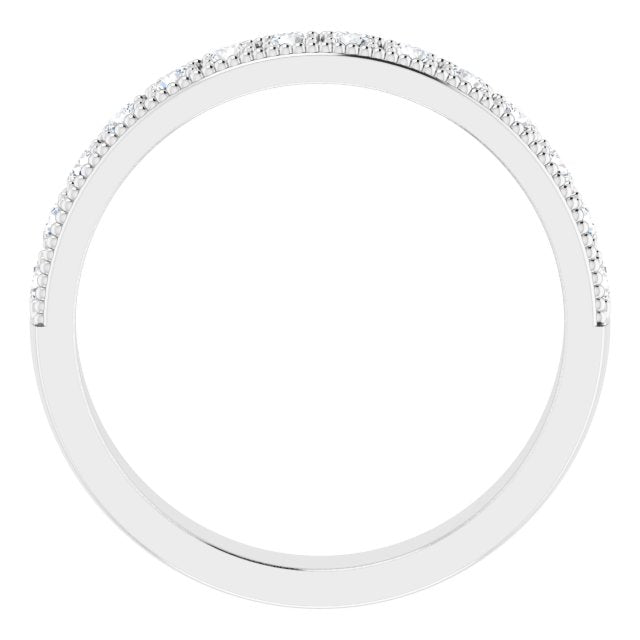 Platinum Round 2 Mm Polished 3/8 Ctw Natural Diamond Anniversary Band, Size 7