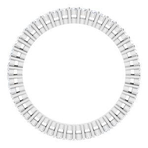 14K White Gold Round 1.3 Mm Gh Si2-Si3 3/8 Ctw Natural Diamond Eternity Band Size 5.5