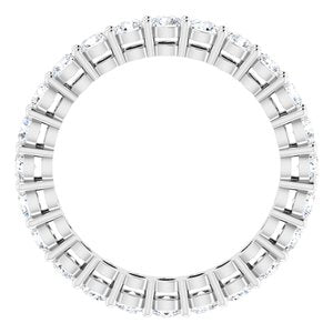 14K White Gold Round 2.5 Mm F+ Vs 1 3/8 Ctw Lab-Grown Diamond Eternity Band Size 5.5