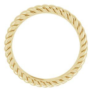 14K Yellow Gold 3.5 Mm Polished Rope Band Size 4