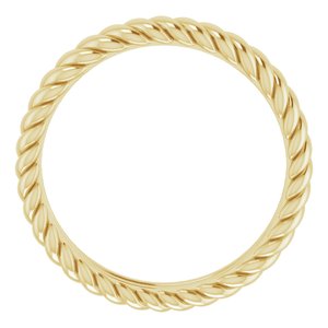 18K Yellow Gold 3.5 Mm Polished Rope Band Size 5.5
