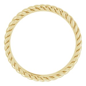 14K Yellow Gold 3.5 Mm Polished Rope Band Size 8