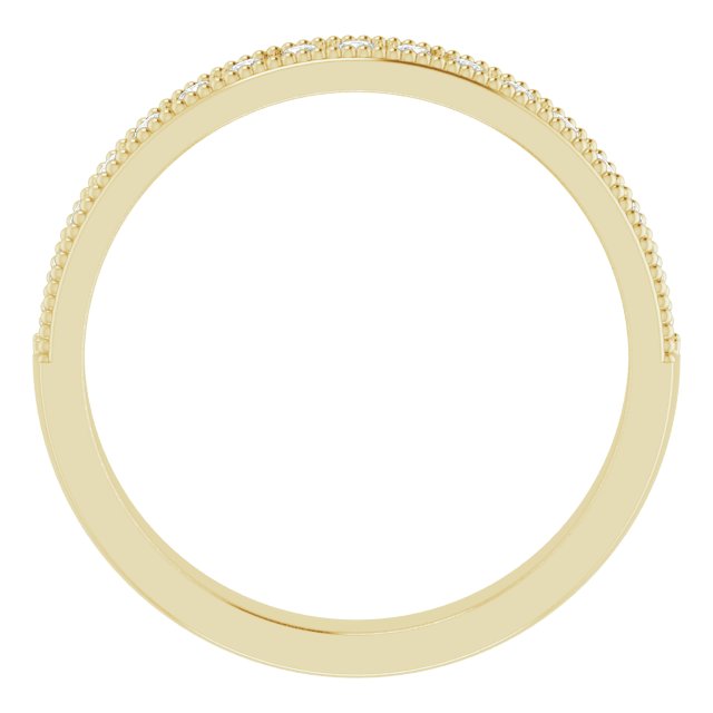 14K Yellow Gold Round 1.5 Mm Polished 1/5 Ctw Natural Diamond Anniversary Band, Size 7