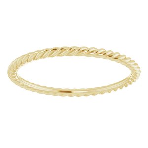 18K Yellow Or White Or Rose Gold Skinny Rope Band