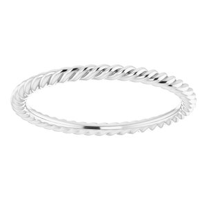 18K Yellow Or White Or Rose Gold Skinny Rope Band