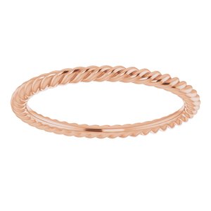 18K Yellow Or White Or Rose Gold Skinny Rope Band