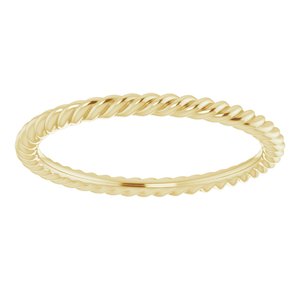 18K Yellow Or White Or Rose Gold Skinny Rope Band