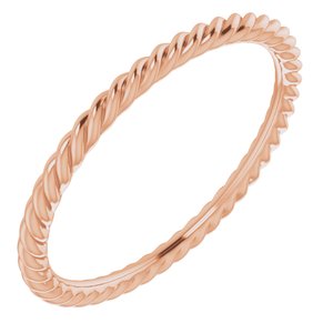 18K Yellow Or White Or Rose Gold Skinny Rope Band
