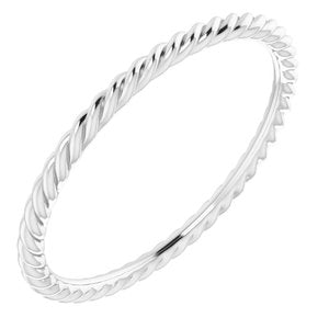 10K Yellow Or White Or Rose Gold Skinny Rope Band