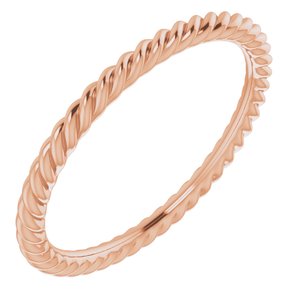 18K Yellow Or White Or Rose Gold Skinny Rope Band