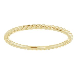 18K Yellow Or White Or Rose Gold Skinny Rope Band