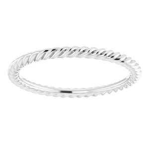 18K Yellow Or White Or Rose Gold Skinny Rope Band