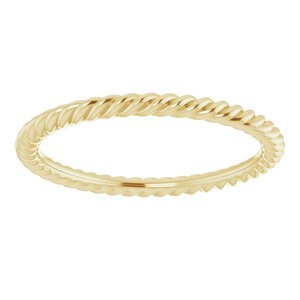 18K Yellow Or White Or Rose Gold Skinny Rope Band