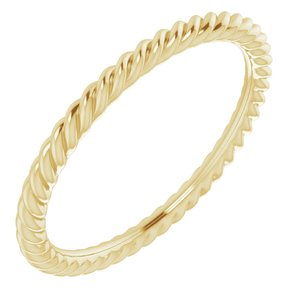 18K Yellow Or White Or Rose Gold Skinny Rope Band