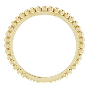14K Yellow Gold Polished Matching Band Size 7