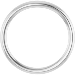 14K White Gold Round All Sizes Polished Matching Band