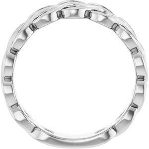 14K White Gold Polished Wave Ring Size 7