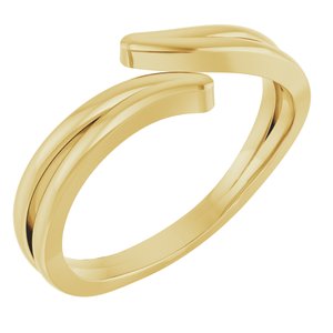 14K Yellow Gold Polished Bypass Ring Size 7