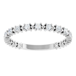 14K White Gold Lab-Grown Diamond Round 1.7 Mm Polished 1/3 Ctw Lab-Grown Diamond Bead Anniversary Band Size 7