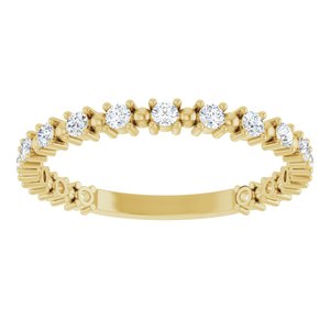 14K Yellow Gold Lab-Grown Diamond Round 1.7 Mm Polished 1/3 Ctw Lab-Grown Diamond Bead Anniversary Band Size 7
