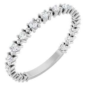 14K White Gold Lab-Grown Diamond Round 1.7 Mm Polished 1/3 Ctw Lab-Grown Diamond Bead Anniversary Band Size 7