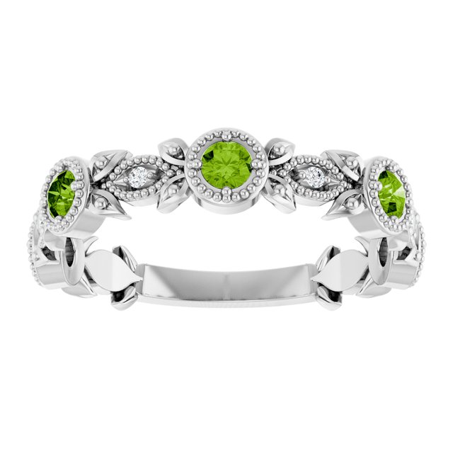 14K Yellow Or White Gold Round  2.5 Mm Polished Natural Diamond Leaf Pattern Ring