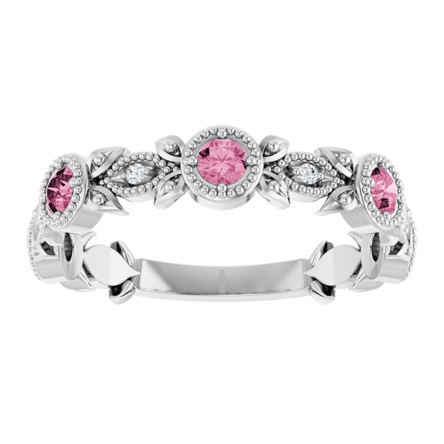 14K Yellow Or White Gold Round  2.5 Mm Polished Natural Diamond Leaf Pattern Ring