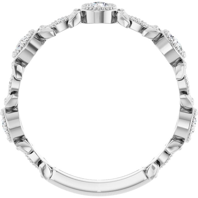 14K Yellow Or White Gold Round  2.5 Mm Polished Natural Diamond Leaf Pattern Ring
