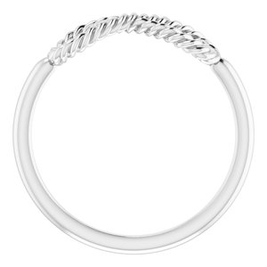 14K White Gold Polished Infinity-Inspired Rope Ring Size 7