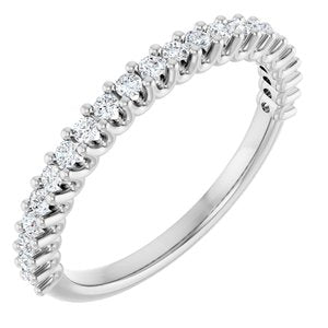 14K White Gold Round 1.5 Mm Polished 1/3 Ctw Lab-Grown Diamond Anniversary Band Size 7