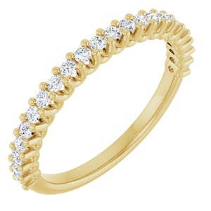 14K Yellow Gold Round 1.5 Mm Polished 1/4 Ctw Natural Diamond Anniversary Band Size 7