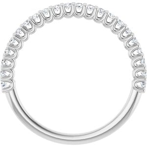 14K White Gold Round 1.5 Mm Polished 1/3 Ctw Lab-Grown Diamond Anniversary Band Size 7