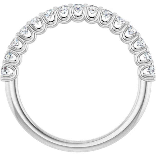 14K Yellow Or White Gold Round 2 Mm Polished 1/2 Ctw Lab-Grown Diamond Anniversary Band, Size 7