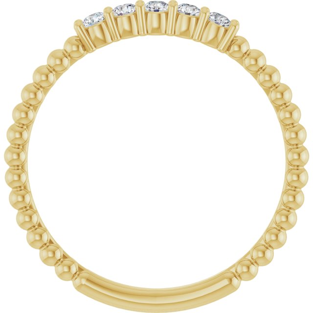 14K Yellow Or White Or Rose Gold Round 2 Mm Polished 1/6 Ctw Lab-Grown Diamond Stackable Ring, Size 7