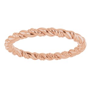 14K Rose Gold Rope Band Size 5.5