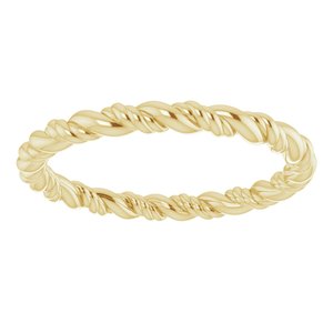 14K Yellow Gold Rope Band Size 5.5