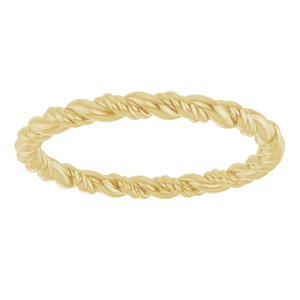 18K Yellow Gold Rope Band Size 7