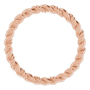 14K Rose Gold Rope Band Size 5.5