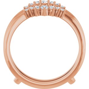 14K Rose Gold Lab-Grown Diamond Round Lab-Grown Diamond Polished 1/4 Ctw Lab-Grown Diamond Ring Guard Size 7